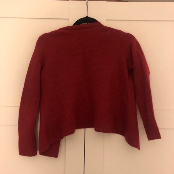 Saks Fifth Ave Cashmere cardigan. Maroon - Picture 2 of 3